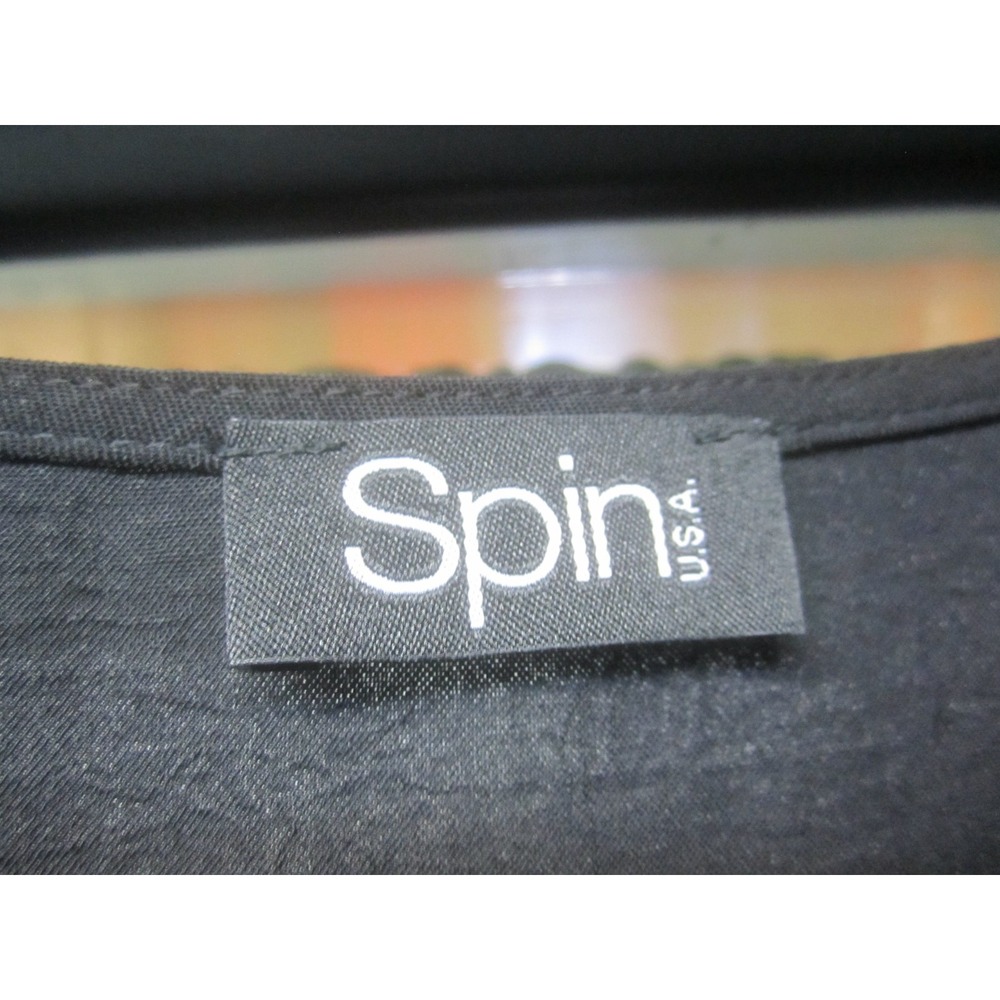 Spin USA Top Womens 2X Black Open Front Long Sleeve Midi Polyester - Picture 3 of 8